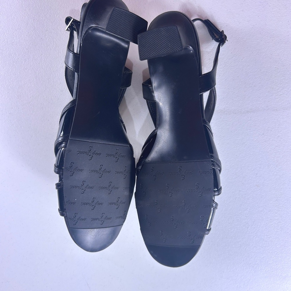 Easy Street Tristen Black Patent Strappy Kitten Heel Sandals Size 11M NWOB - Picture 3 of 8